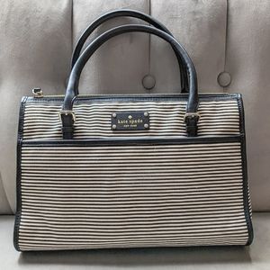 EUC Kate Spade Black and White Canvas Top Handle